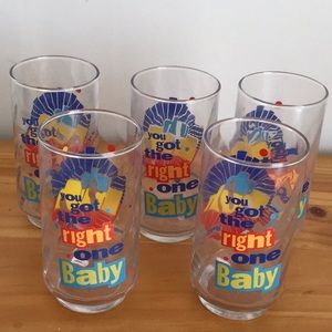 Set of five diet Dr. Pepper drinking glasses